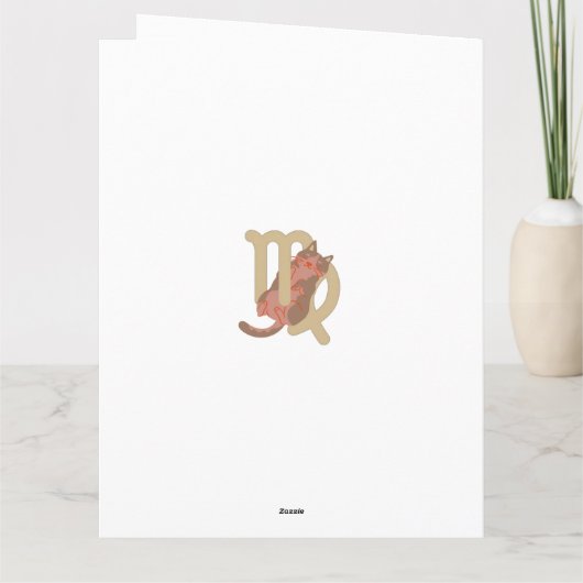 おもしろい《星座》乙女座キャットパーソナライズされた誕生日カード カード (裏面)