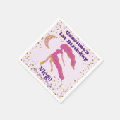 おもしろい《星座》乙女座最初の誕生日と金ゴールド紙吹雪 スタンダードカクテルナプキン (角)