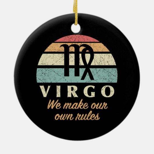 おもしろい《星座》乙女座〔占星術の〕十二宮図規則 セラミックオーナメント (裏面)
