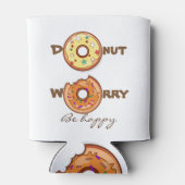 おもしろい&最適化主義「ドーナツの心配、幸せになれ」 缶クーラー (裏面)