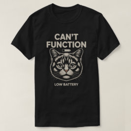 おもしろい “機能しない” 低バッテリーの猫 ミニマリスト Tシャツ
