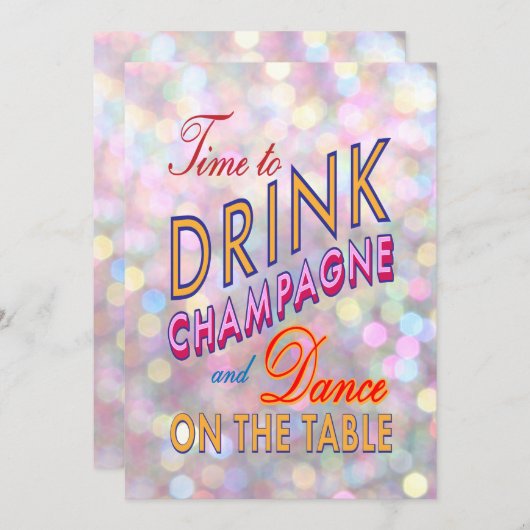 おもしろい、気のあるそぶりをしたおよびカラフルバチェロレッテ 招待状 (正面/裏面)