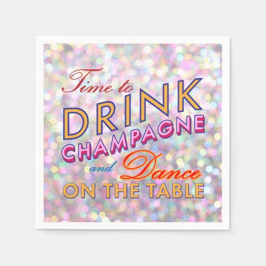 おもしろい、気のあるそぶりをした&ナカラフルプキン スタンダードカクテルナプキン (正面)