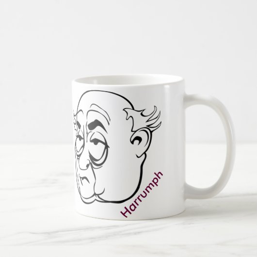 おもしろい: 気難しい老人のマグ、"Harrumph " コーヒーマグカップ (右)