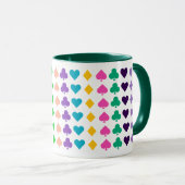 おもしろい、浮き上がり色のトランプがパターンに適合 マグカップ (正面右)