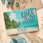 おもしろい 無料ドリンクの楽園 ビーチ Save the Date セーブザデート