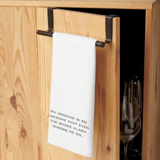 おもしろい:「煙警報応援」ティーキッチンタオル キッチンタオル (三つ折り)