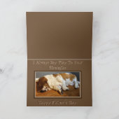 おもしろい「父の日」カードに寝ているバセット カード (内部)