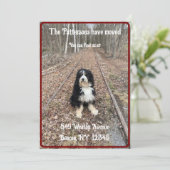 おもしろい、犬の移動告知カード付き素朴 シーズンカード (スタンド正面)