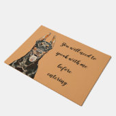 おもしろい(犬)ドーベルマン・ピンシェル形式 ドアマット (アングル)