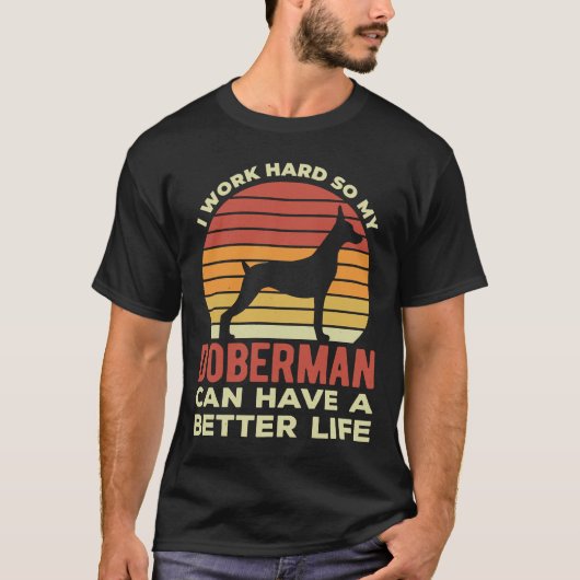 おもしろい(犬)ドーベルマン・ピンシェル Tシャツ (正面)