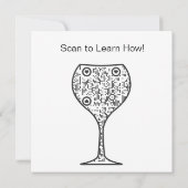 おもしろい 現代の黒と白の猫 QR コード セーブザデート (裏面)