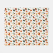 おもしろい(白) フリースブランケット (正面(横))