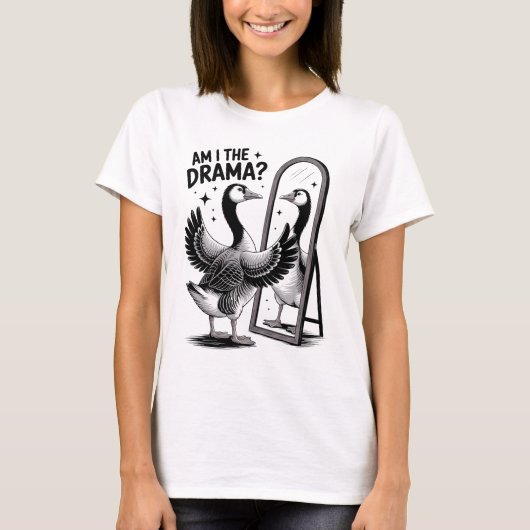 おもしろい+皮肉な+馬鹿なガチョウ Tシャツ (正面)