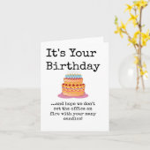 おもしろい，皮肉，同僚，ボス,誕生日カード カード (黄色い花)