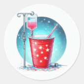 おもしろい「看護師のボスになる」ナース卒業 ラウンドシール (正面)