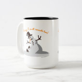 おもしろい、私はにんじんをかぎますも! ツートーンマグカップ (正面左)