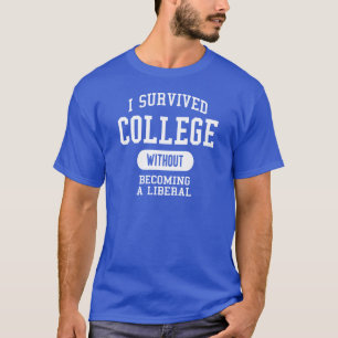 おもしろい-私は大学を生き延びました Tシャツ