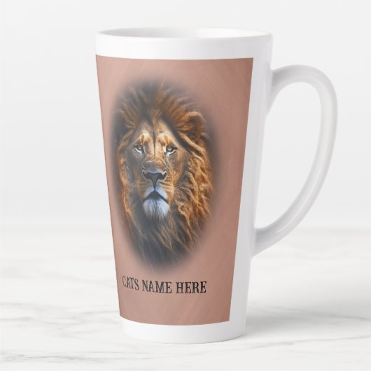 おもしろい"私は私の猫を愛する"ライオンラテマグカップバラ金ゴールド カフェラテマグ (右)
