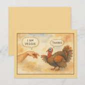 おもしろい「私は野菜だ」感謝祭のカード 招待状 (正面/裏面)
