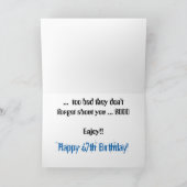 おもしろい、第67誕生日はそれ、白い青について、忘れます カード (内部)