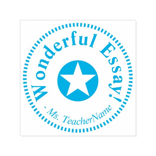 おもしろい「素晴らしいエッセイ!」 +カスタム家庭教師の名前 セルフインキングスタンプ (デザイン)