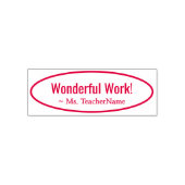 おもしろい「素晴らしい作品！」 +カスタム家庭教師の名前 セルフインキングスタンプ (デザイン)