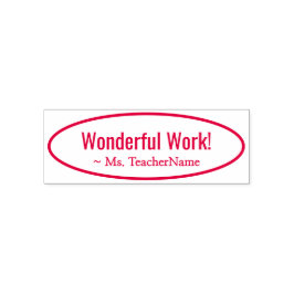 おもしろい「素晴らしい作品！」 +カスタム家庭教師の名前 セルフインキングスタンプ