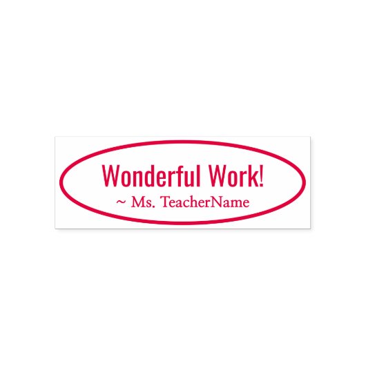 おもしろい「素晴らしい作品！」 +カスタム家庭教師の名前 セルフインキングスタンプ (デザイン)