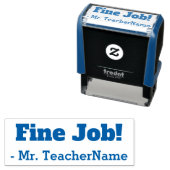 おもしろい「素晴らし仕事！」+先生名ラバースタンプ セルフインキングスタンプ (インサイチュ)