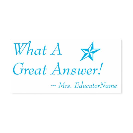 おもしろい「素晴らし答え!」+カスタム講師の名前 セルフインキングスタンプ (デザイン)