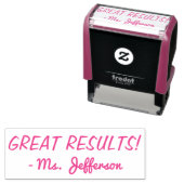 おもしろい「素晴らし結果!」 +教育者の名前ラバースタンプ セルフインキングスタンプ (インサイチュ)