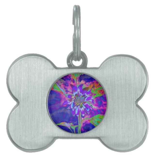 おもしろい |紫 ペットネームタグ (正面)