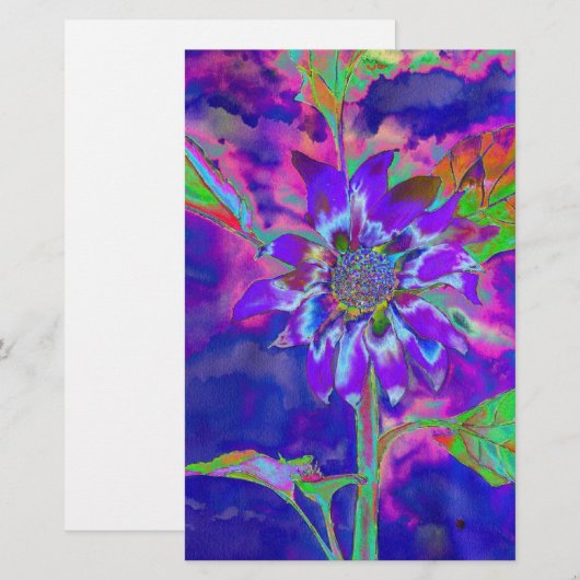 おもしろい |紫 便箋 (正面/裏面)