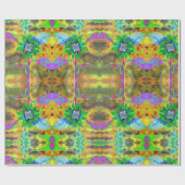 おもしろい – 緑のひまわり ラッピングペーパー (フラット)