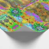 おもしろい – 緑のひまわり ラッピングペーパー (角)