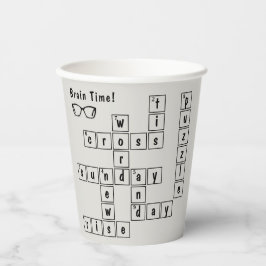 おもしろい「脳の時間！」 クロスワードパズル眼鏡フレーム 紙コップ