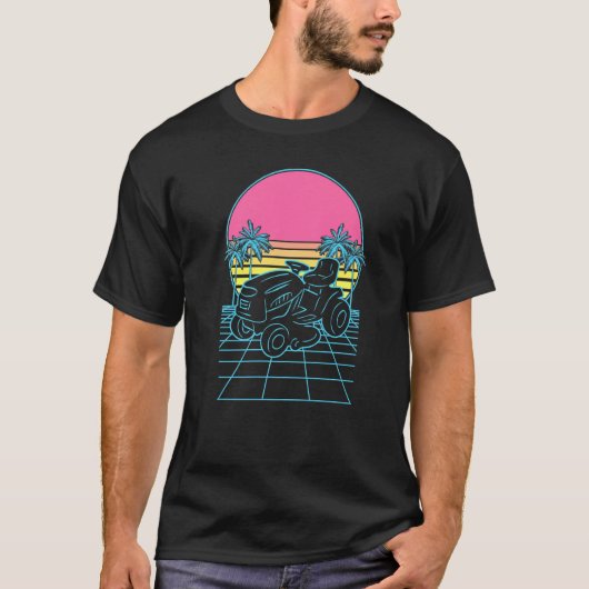 おもしろい 芝刈り 造園 ガーデナー 80年代 90年代 レトロ Tシャツ (正面)