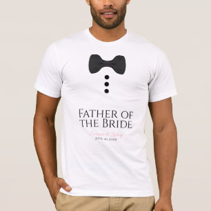 おもしろい『花嫁の黒いネクタイ結婚のTシャツの父』 Tシャツ
