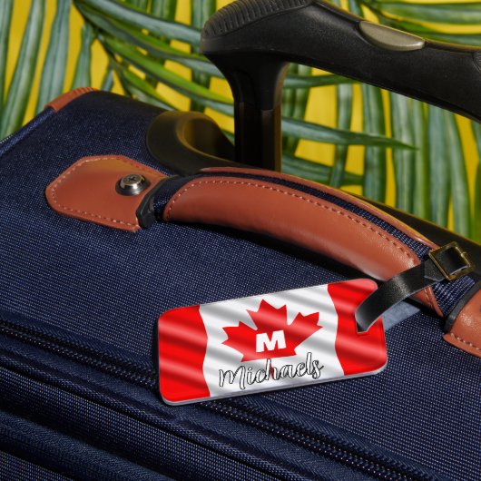 おもしろい!🍁荷物パーソナライズされたタグ(カナダ国旗あり) ラゲッジタグ (裏面インサイチュ1)