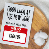 おもしろい「裏切り者バッジ」同僚離れ サンキューカード