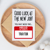 おもしろい「裏切り者バッジ」同僚離れ サンキューカード