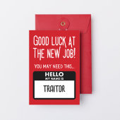 おもしろい「裏切り者バッジ」同僚離れ サンキューカード