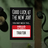 おもしろい「裏切り者バッジ」同僚離れ サンキューカード