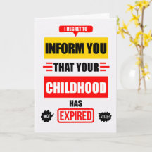 おもしろい 誕生日おめでとう あなたの子供時代は終わりました