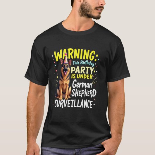 おもしろい 誕生日 ドイツ牧羊犬 Tシャツ (正面)