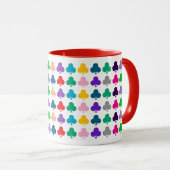 おもしろい、調和カラフルのとれたカードクラブのスーツのパターン マグカップ (正面右)