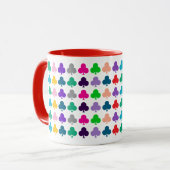 おもしろい、調和カラフルのとれたカードクラブのスーツのパターン マグカップ (正面左)