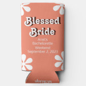 おもしろい「賛美Bride」レトロ70sバチェロレッテ スリム缶クーラー (裏面)