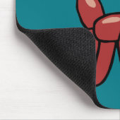 おもしろい，赤バルーンドグデザイン マウスパッド (コーナー)